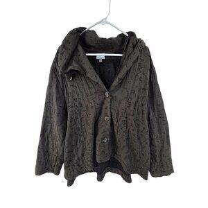 Niche Nilgun Derman Women's Lagenlook  Lightweight Over shirtJacket Olive Size X